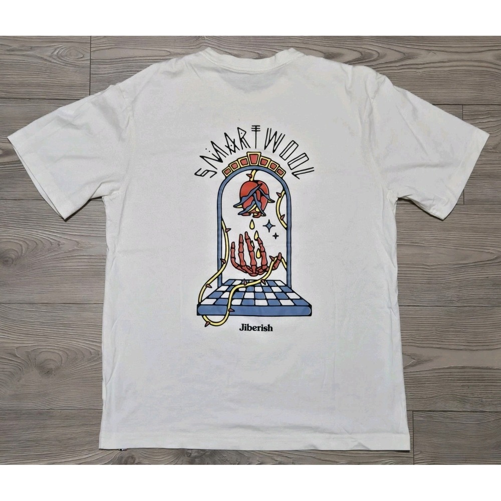 Smartwool Jiberish T-Shirt White Mens XL 100% Supima Cotton